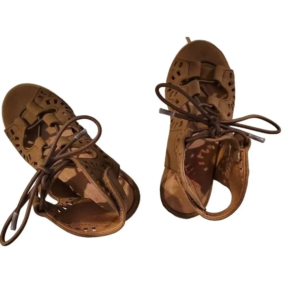 Jellypop Girls block heel Brown Suede Hippie shoes Size 11